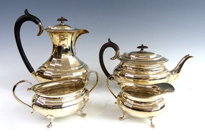 Lot 2215 - A George V silver four-piece tea and coffee...