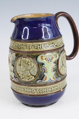 Lot 2074 - A Royal Doulton stoneware jug to commemorate...