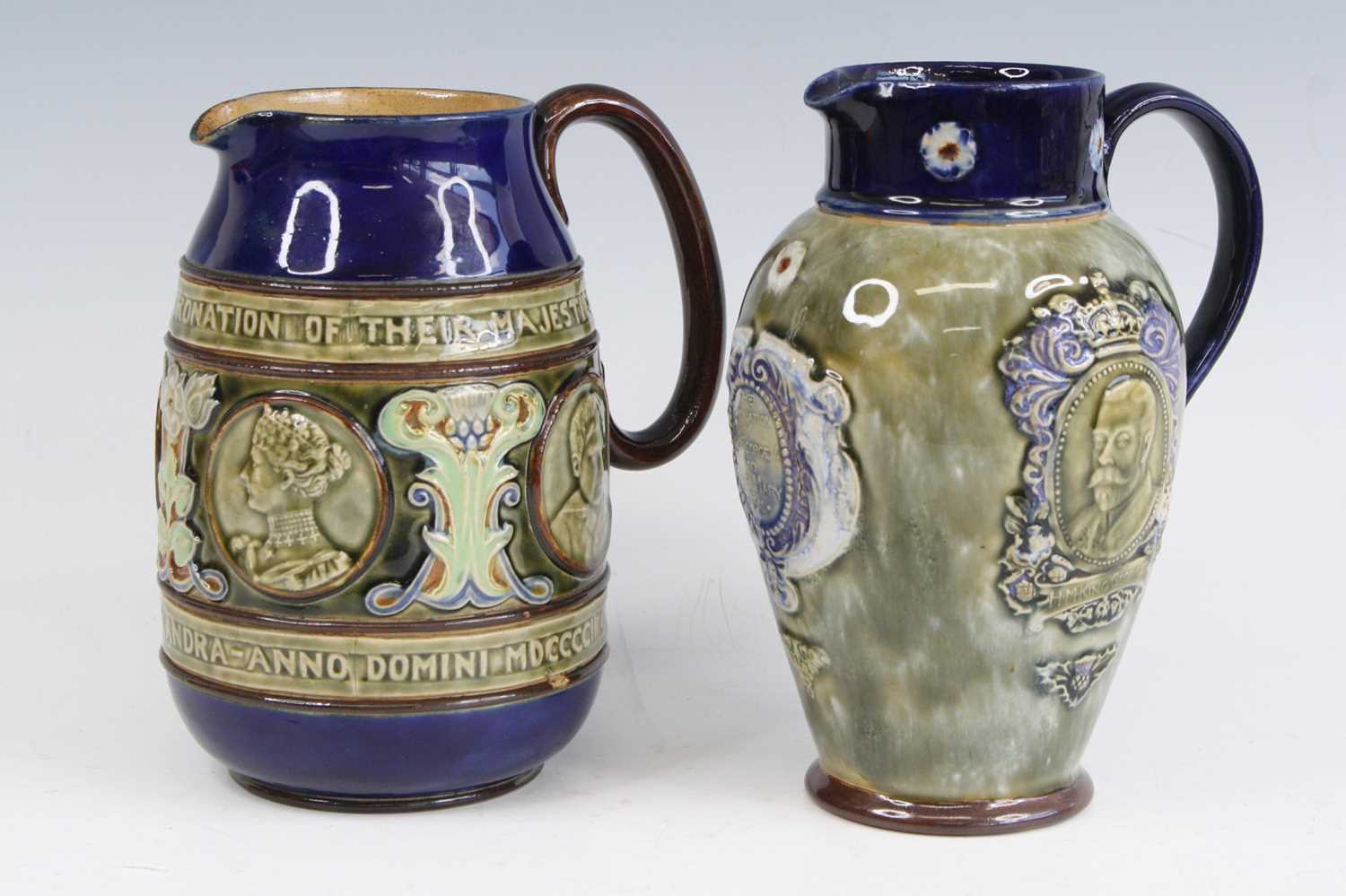 Lot 2074 - A Royal Doulton stoneware jug to commemorate...