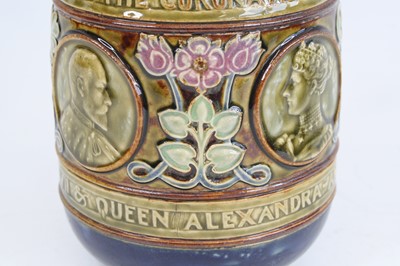 Lot 2075 - A Royal Doulton stoneware jug to commemorate...