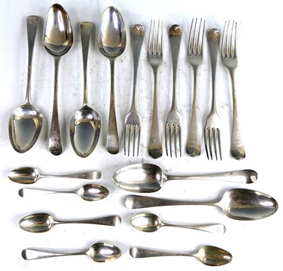 Lot 2182 - A collection of George III silver flatwares by...