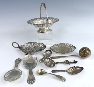 Lot 2162 - A late Victorian silver pedestal swing-handled...