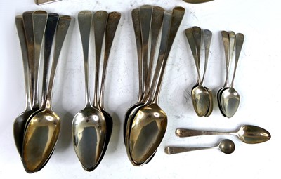 Lot 2201 - A collection of George III silver spoons, all...