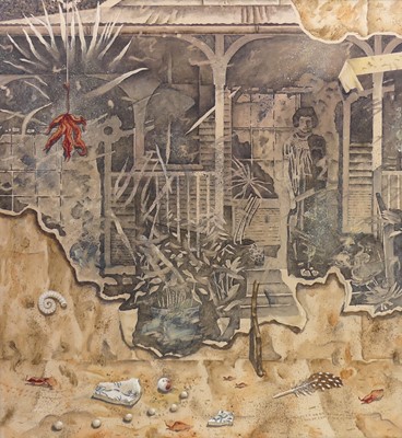 Lot 317 - John Danvers (b.1947) - Verandah, oil on board,...