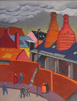 Lot 334 - Manner of Alan Lowndes - Castleford, oil on...