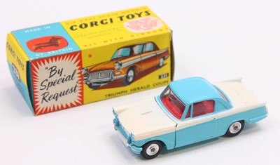 Lot 1588 - Corgi Toys, 231 Triumph Herald Coupe, blue and...