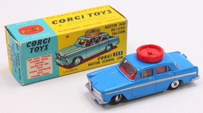Lot 1591 - Corgi Toys, 255 Motor School A60, dark blue...