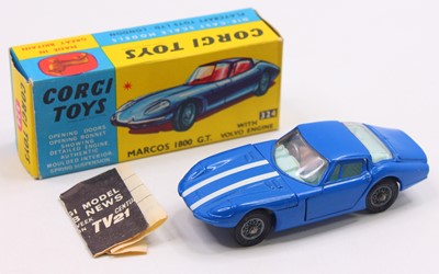 Lot 1598 - Corgi Toys No. 324 Marcos Volvo 1800 GT, blue...