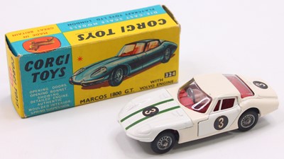 Lot 1600 - Corgi Toys No. 324 Marcos 1800 GT comprising...