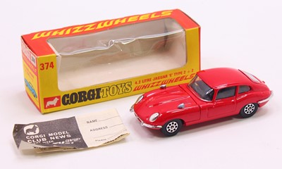 Lot 1605 - Corgi Toys, 374 Jaguar 4.2 Litre Type E, red...