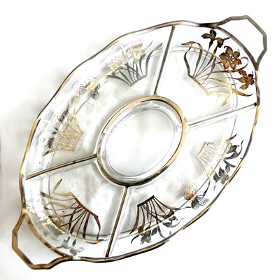 Lot 226 - A mid-20th century glass hors d'oeuvres dish...