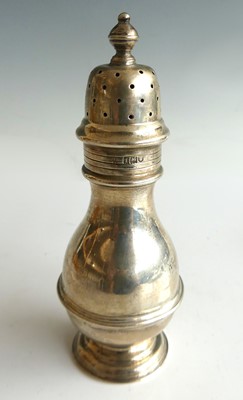 Lot 219 - An Edwardian silver sugar caster, of lower...