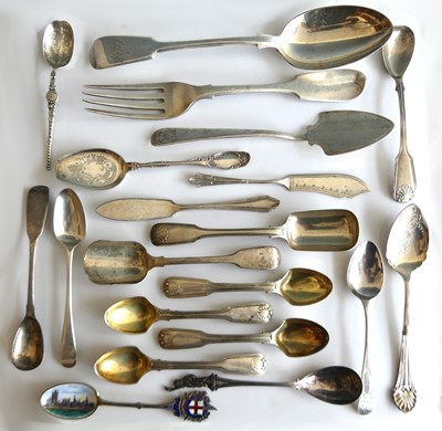 Lot 262 - A collection of silver flatware, to include a...