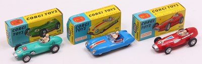 Lot 1749 - Corgi Toys group of 3 racing diecasts to...
