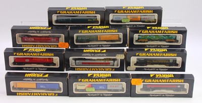 Lot 537 - 11 Graham Farish modern outline wagons, to...