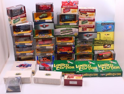 Lot 2061 - Two trays containing mostly Corgi Toys boxed...