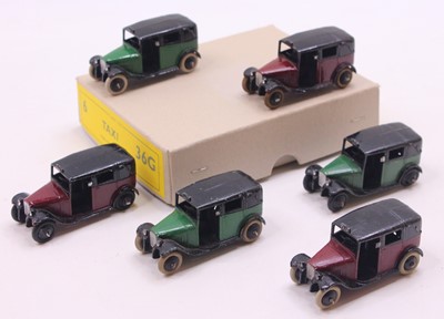 Lot 1182 - Dinky Toys 36G Trade Box containing 6 Taxis, 3...
