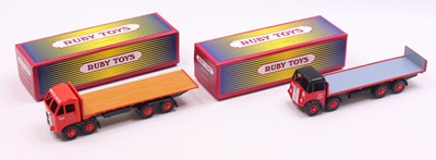 Lot 1890 - Ruby Toys group of 2 white metal haulage...