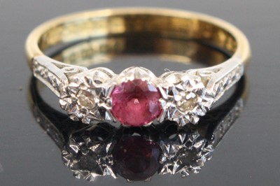 Lot 305 - An 18ct yellow and white gold, ruby and...