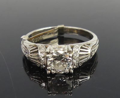Lot 2293 - A white metal diamond solitaire...