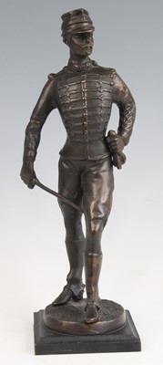 Lot 643 - A bronze alloy figure, modelled as a French...