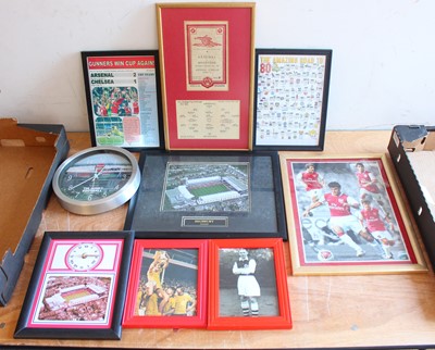 Lot 624 - 2 trays of Arsenal and Football related...