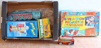 Lot 612 - Mixed tinplate toys and games to include Wells...