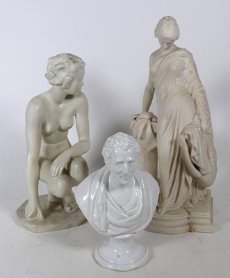 Lot 25 - A 19th century parian figure of a Sappho,...