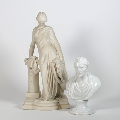 Lot 25 - A 19th century parian figure of a Sappho,...