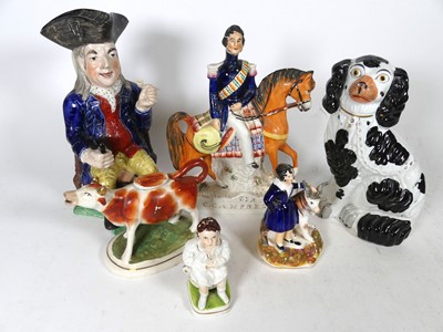 Lot 29 - A collection of Staffordshire pottery, to...