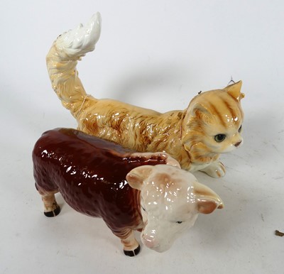 Lot 37 - A Goebel pottery model of a cat, modelled...