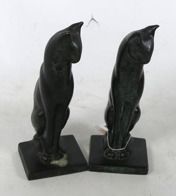 Lot 38 - A pair of verdigris metal figures of Egyptian...