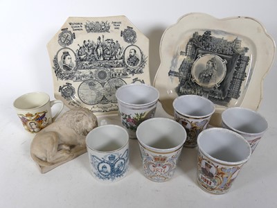 Lot 59 - A collection of commemorative wares, to...
