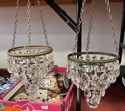 Lot 80 - A pair of French three-tier lightshades, with...
