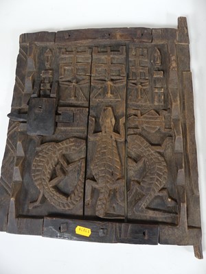 Lot 84 - A Dogon African tribal carved wooden granary...