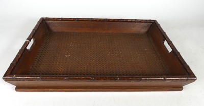 Lot 95 - A twin handled butler's tray, having a...