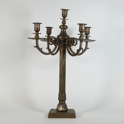 Lot 105 - A contemporary cast metal five-branch table...