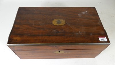 Lot 120 - A 19th century brass banded walnut writing...