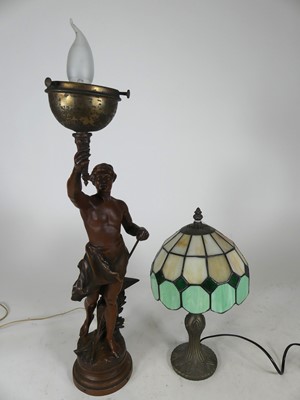 Lot 124 - An early 20th century spelter figural table...