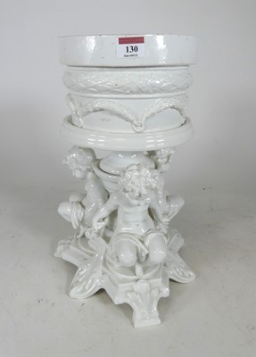 Lot 130 - A German blanc-de-chine porcelain table...