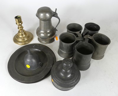 Lot 142 - A collection of 19th century and later pewter...
