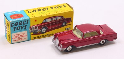 Lot 1645 - Corgi Toys No. 230 Mercedes Benz 220 SE coupe...