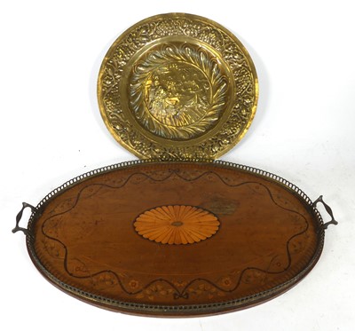 Lot 157 - An Edwardian mahogany twin handled serving...