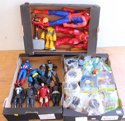 Lot 627 - Three trays containing various action figures...