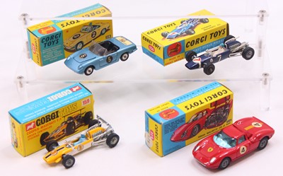 Lot 1755 - Corgi Toys group of 4 racing diecasts to...