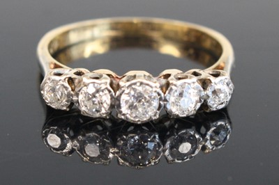 Lot 301 - An 18ct gold half eternity ring, arranged as...