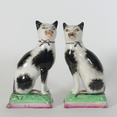 Lot 203 - A pair of Victortian Staffordshire pottery...
