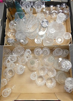 Lot 544 - Two trays of various glass ware, to include a...