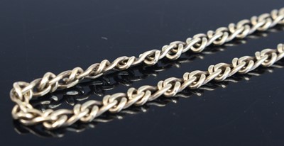 Lot 330 - A modern 9ct gold spiga link necklace, 36.5cm,...
