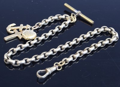 Lot 343 - A pinchbeck belcher link watch chain with...